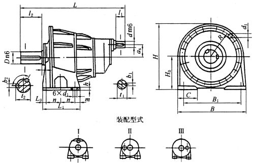 NBZD型行星齒輪減速機(jī)外形及安裝尺寸