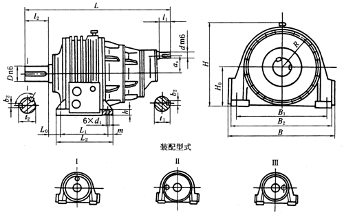 NCZD型行星齒輪減速機(jī)外形及安裝尺寸