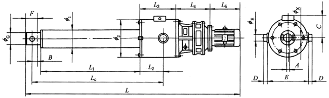 DTT型電動(dòng)推拉桿外形尺寸