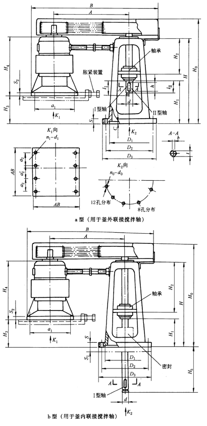 YP型帶傳動減速器外形尺寸