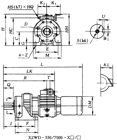 XZWD-X□/□系列外形及安裝尺寸