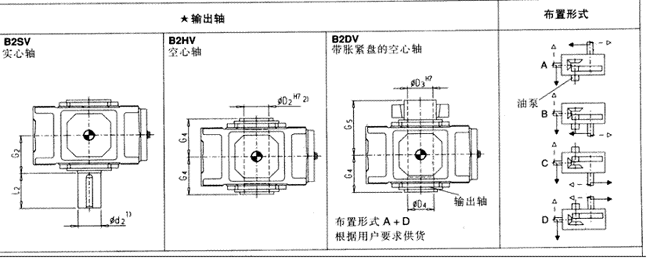 直交軸齒輪箱二級傳動立式安裝(類型B2.V)