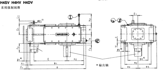 平行軸齒輪箱四級(jí)傳動(dòng)立式安裝(類型H4.V)