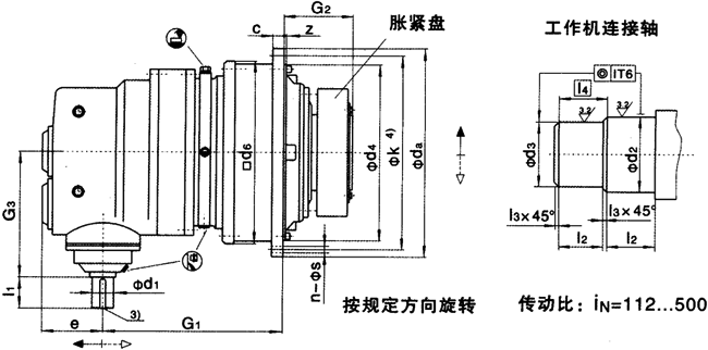 行星齒輪減速器,JP系列行星齒輪減速器安裝尺寸