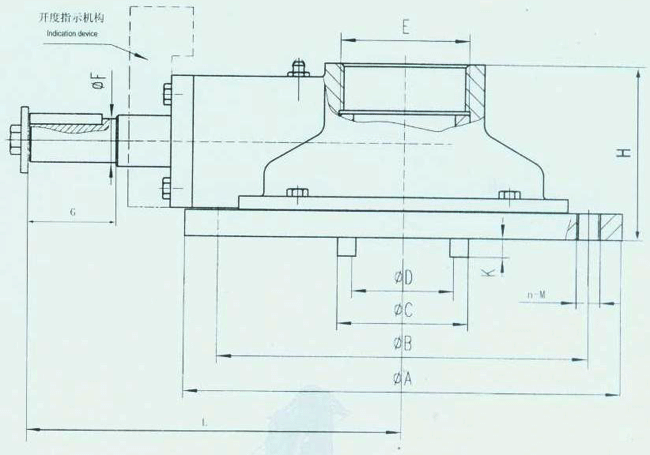 XB系列多回轉(zhuǎn)閥門減速器外形及安裝尺寸