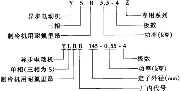 YSR-Z系列制冷機用耐氟三相異步電動機結構簡介及特點